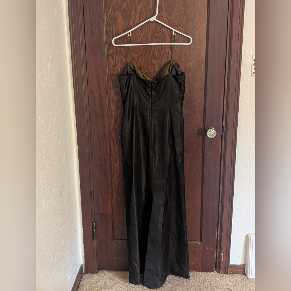David Meister Metallic Brown Bridesmaid Formal Maxi Dress Size 10 - Picture 5 of 7